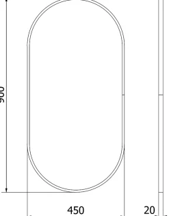 SILLA Miroir mural ovale, 90 x 45 cm, cadre noir