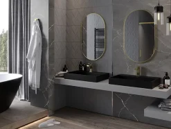 SILLA Miroir mural ovale, 90 x 55 cm, cadre doré