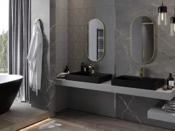 SILLA Miroir mural ovale, 80 x 40 cm, cadre doré