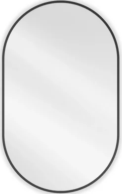 SILLA Miroir mural ovale, 90 x 55 cm, cadre noir