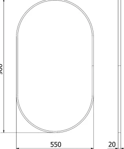 SILLA Miroir mural ovale, 90 x 55 cm, cadre noir