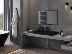 SILLA Miroir mural rectangulaire, 90 x 60 cm, cadre noir