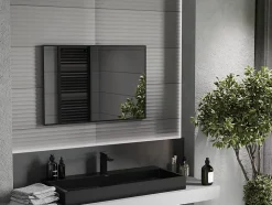 SILLA Miroir mural rectangulaire, 90 x 60 cm, cadre noir