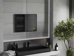 SILLA Miroir mural rectangulaire, 70 x 50 cm, cadre noir
