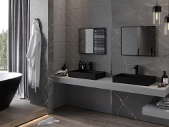 SILLA Miroir mural rectangulaire, 60 x 50 cm, cadre noir