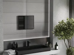 SILLA Miroir mural rectangulaire, 50 x 40 cm, cadre noir