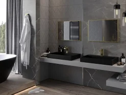SILLA Miroir mural rectangulaire, 70 x 50 cm, cadre doré