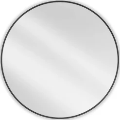 SILLA Miroir mural rond, 90 cm, cadre noir