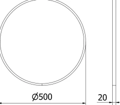 SILLA Miroir mural rond, 50 cm, cadre noir