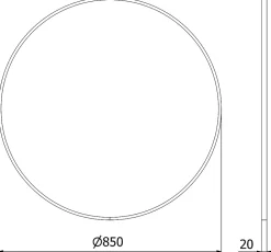 SILLA Miroir mural rond, 85 cm, cadre noir