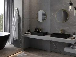 SILLA Miroir mural rond, 45 cm, cadre doré