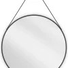 SILLA Miroir mural rond, 70 cm, cadre noir