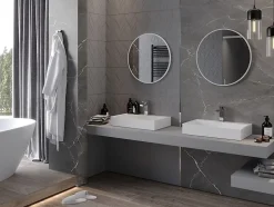 SILLA Miroir mural rond, 60 cm, cadre blanc