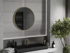 SILLA Miroir mural rond, 75 cm, cadre doré