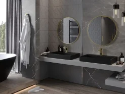 SILLA Miroir mural rond, 70 cm, cadre doré