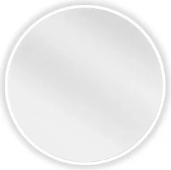 SILLA Miroir mural rond, 50 cm, cadre blanc
