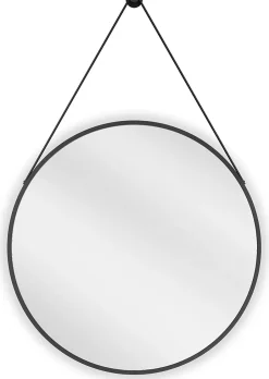 SILLA Miroir mural rond, 60 cm, cadre noir