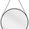 SILLA Miroir mural rond, 50 cm, cadre noir