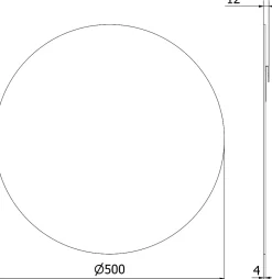 SILLA Miroir mural rond, 50 cm, sans cadre