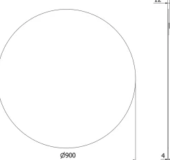 SILLA Miroir mural rond, 90 cm, sans cadre