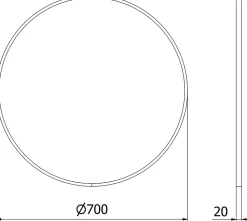 SILLA Miroir mural rond, 70 cm, cadre chromé
