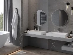 SILLA Miroir mural rond, 70 cm, cadre chromé