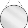 SILLA Miroir mural rond, 80 cm, cadre noir