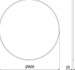 SILLA Miroir mural rond, 80 cm, cadre blanc