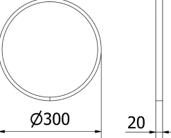 SILLA Miroir mural rond, 30 cm, cadre chromé