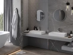 SILLA Miroir mural rond, 30 cm, cadre chromé