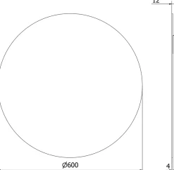 SILLA Miroir mural rond, 60 cm, sans cadre