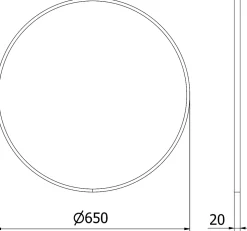 SILLA Miroir mural rond, 65 cm, cadre noir