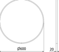 SILLA Miroir mural rond, 60 cm, cadre noir