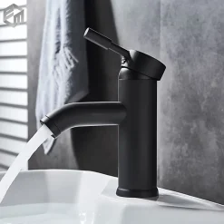 SILLA Mitigeur lavabo moderne en Laiton, économie d'eau, Noir