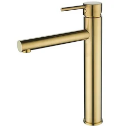 SILLA Mitigeur lavabo moderne bec haut en Laiton, économie d'eau, Doré