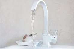 SILLA Mitigeur lavabo moderne en Laiton, économie d'eau, Blanc