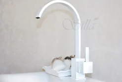 SILLA Mitigeur lavabo moderne en Laiton, économie d'eau, Blanc
