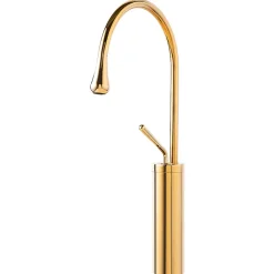 SILLA Mitigeur lavabo moderne bec haut en Laiton, économie d'eau, Doré