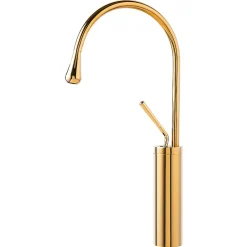 SILLA Mitigeur lavabo moderne bec haut en Laiton, économie d'eau, Doré