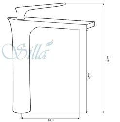 SILLA Mitigeur lavabo moderne bec haut en Laiton, économie d'eau, Doré