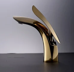 SILLA Mitigeur lavabo moderne en Laiton, économie d'eau, Doré