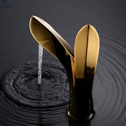 SILLA Mitigeur lavabo moderne en Laiton, économie d'eau, Doré