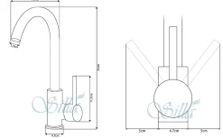 SILLA Mitigeur lavabo moderne en Laiton, économie d'eau, Chromé
