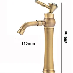 SILLA Mitigeur lavabo retro bec haut en Laiton, économie d'eau, Vintage doré