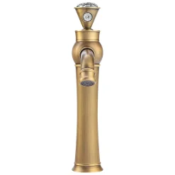 SILLA Mitigeur lavabo retro bec haut en Laiton, économie d'eau, Vintage doré