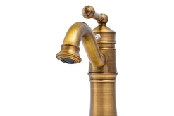 SILLA Mitigeur lavabo retro en Laiton, économie d'eau, Vintage doré