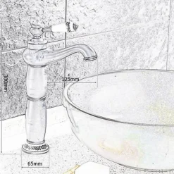SILLA Mitigeur lavabo retro bec haut en Laiton, économie d'eau, Vintage doré