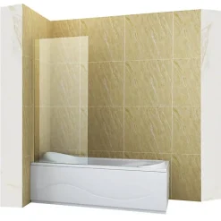 Silla Pare-baignoire ASTON, fixe, 80x150 cm, Doré brossé