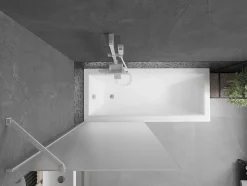 Silla Pare-baignoire fixe, 80x150 cm, Blanc