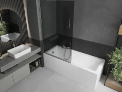 Silla Pare-baignoire fixe, 100x150 cm, Chromé